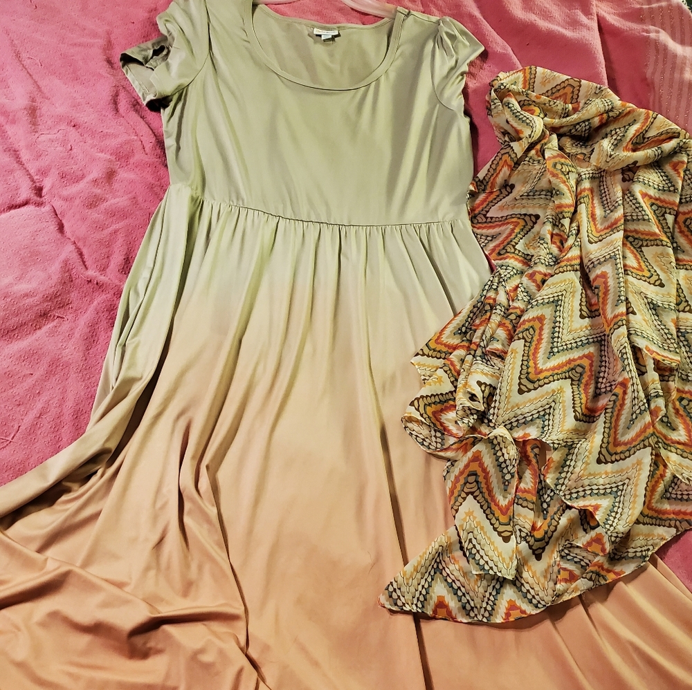 Lularoe Riley Dress w/scarf vest